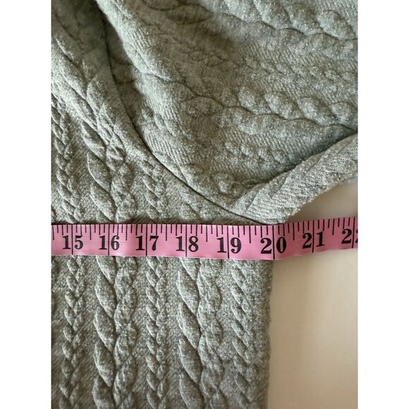J Crew Cable Knit Cowlneck Top Grey Long Sleeve Casual Classic Cozy Shirt Medium - Picture 12 of 15